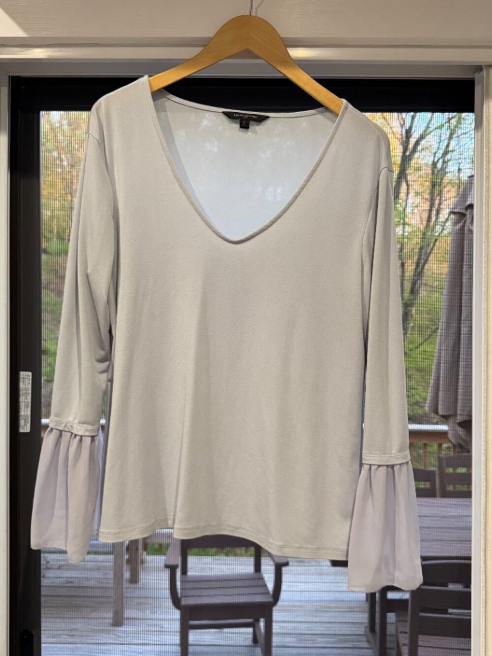 Banana Republic Blue Blouse with Fluted Sleeves